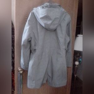 Kirkland signature trench coat with hood and snaps and zips up front Rain Jacket